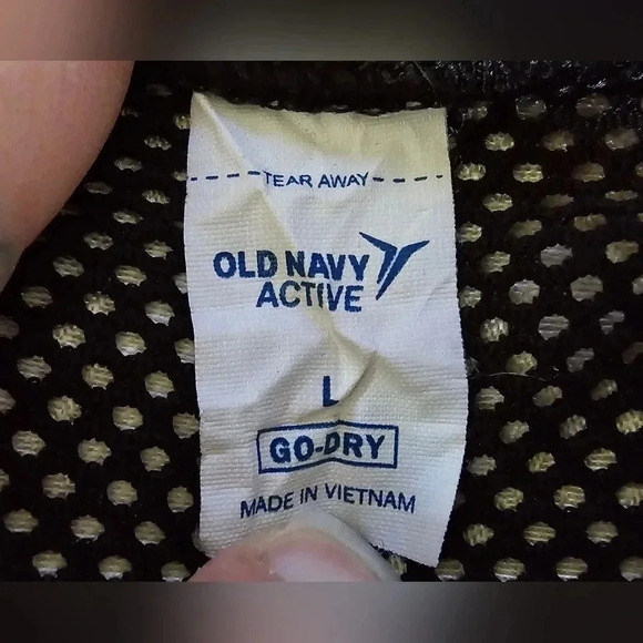 Old Navy, Size L, Black Relaxed Mesh-Back Side-Tie Tee - Picture 6 of 13